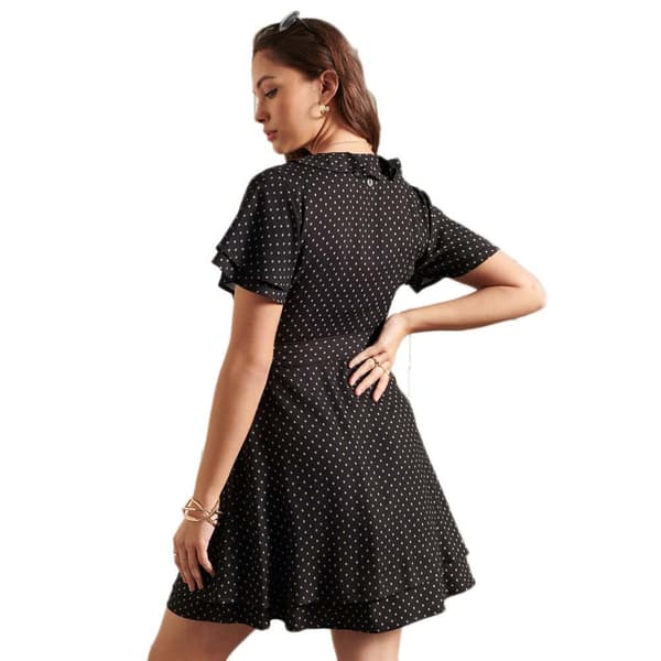 Superdry Kjole Summer Wrap Sort M Kvinde