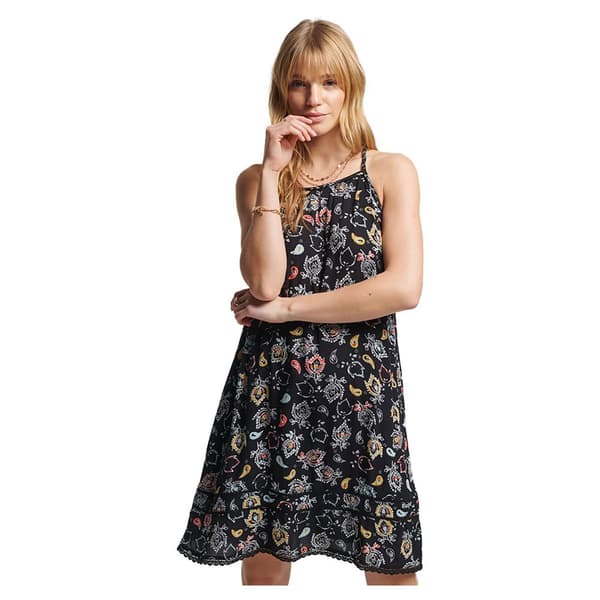 Superdry Klänning Vintage Beach Cami Svart S Kvinna