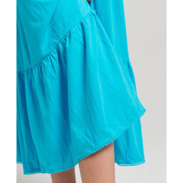 Superdry Kjole Vintage Jersey Midi Blå XS Kvinde