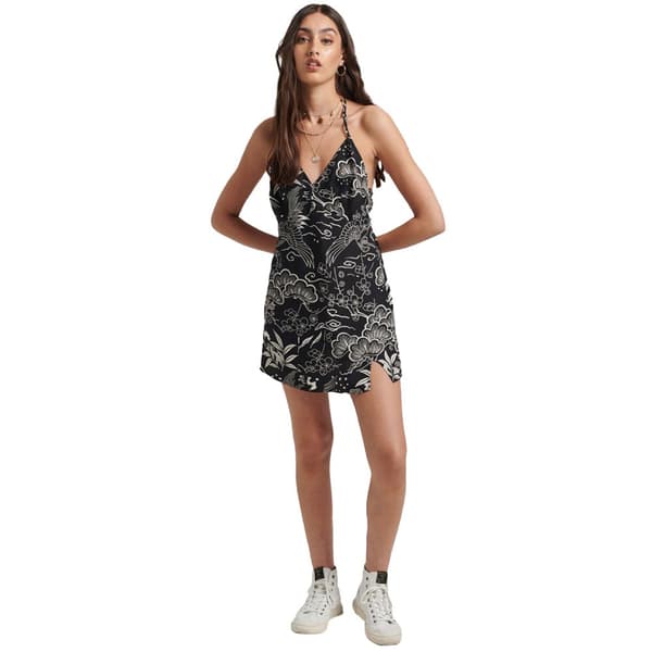 Superdry Klänning Vintage Mini Slip Halter Svart M Kvinna