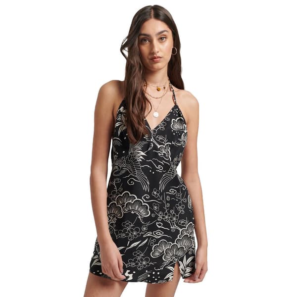 Superdry Klänning Vintage Mini Slip Halter Svart M Kvinna