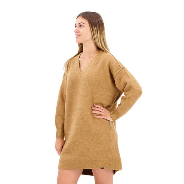Superdry Långärmad Kort Klänning V Jumper Brun L Kvinna