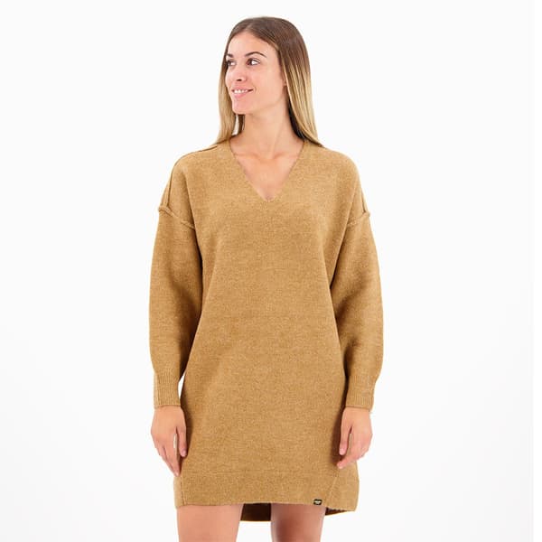 Superdry Långärmad Kort Klänning V Jumper Brun L Kvinna