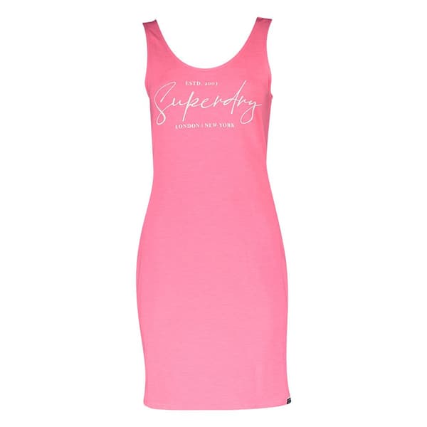 Superdry Kort Klänning Mini Graphic Bodycon Rosa S Kvinna