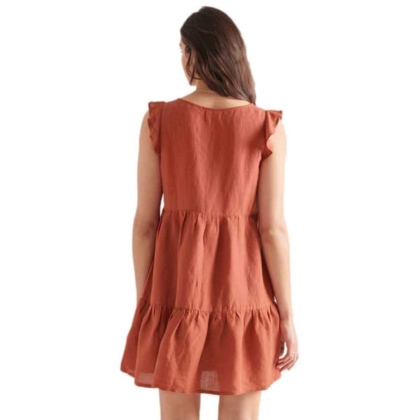 Superdry Kort Klänning Tinsley Tiered Orange L Kvinna