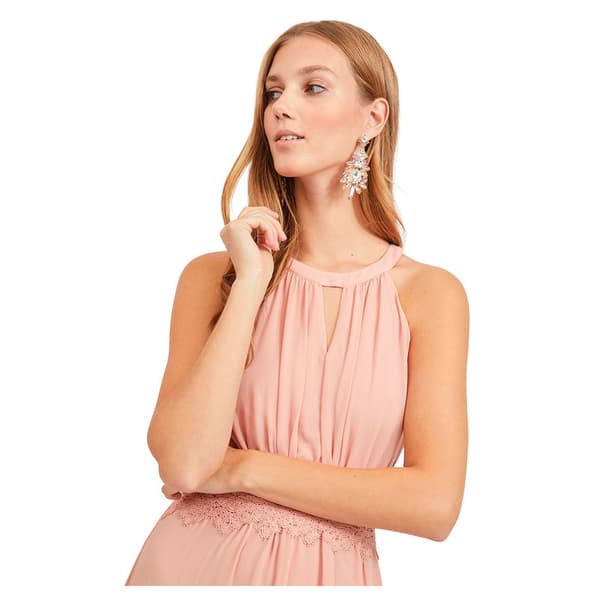 Vila Lang Kjole Uden ærmer Milina Halter Maxi Rosa 36 Kvinde
