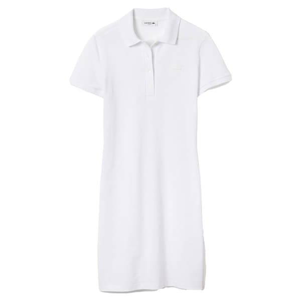Lacoste Pukeutua Stretch Cotton Pique Valkoinen 38 Nainen