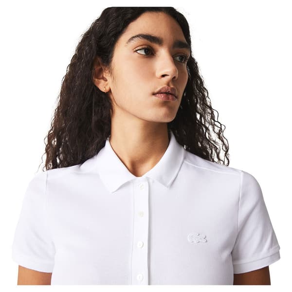 Lacoste Pukeutua Stretch Cotton Pique Valkoinen 38 Nainen