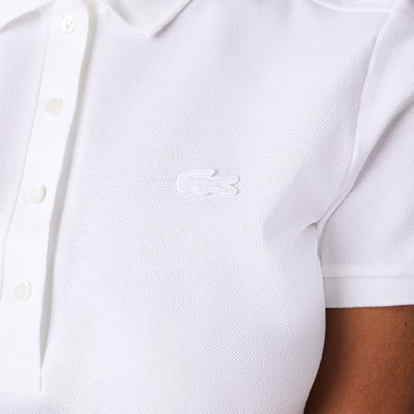 Lacoste Pukeutua Stretch Cotton Pique Valkoinen 38 Nainen