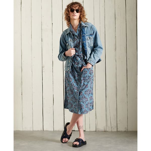 Superdry Klänning Printed Blå XS Kvinna