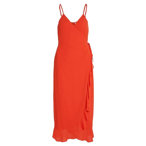 Vila Ärmlös Midiklänning Grapilla Singlet Orange 36 Kvinna