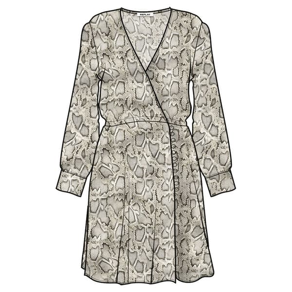 Replay Lyhyt Mekko W9563 Ruskea 2XS Nainen
