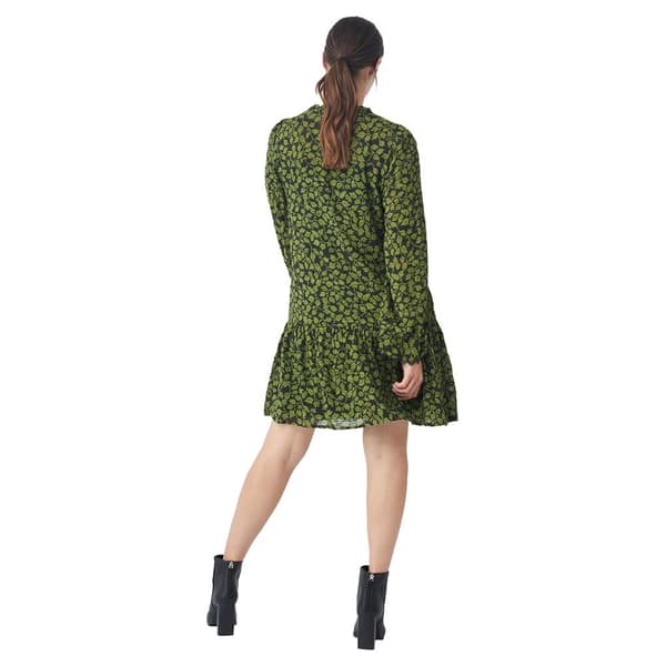 Salsa Jeans 125371-504 Floral Print Dress With Collar Floral Print Dress With Collar Långärmad Kort Klänning Grönt M Kvinna