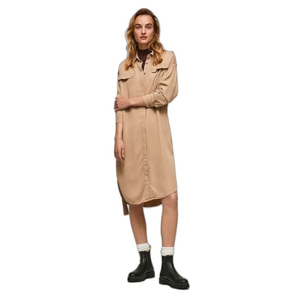 Pepe Jeans Kjole Lidia Beige M Kvinde