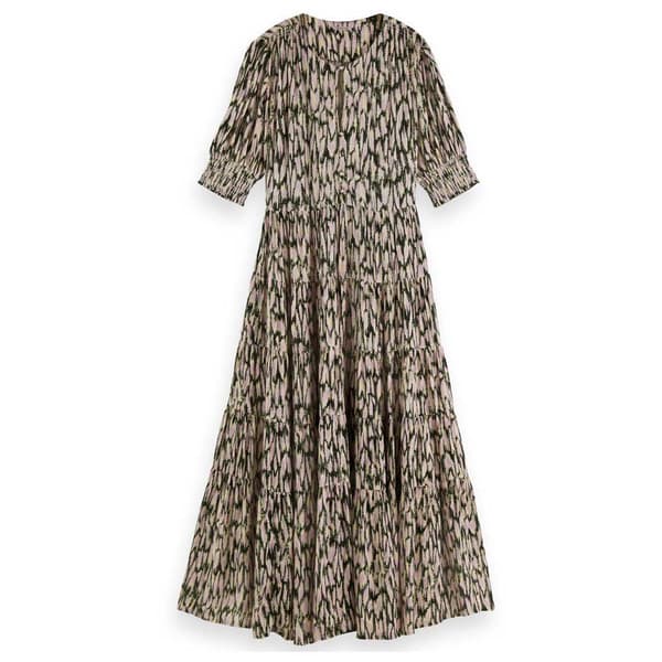 Scotch & Soda Lyhythihainen Pitkä Mekko Tiered Vihreä M Nainen