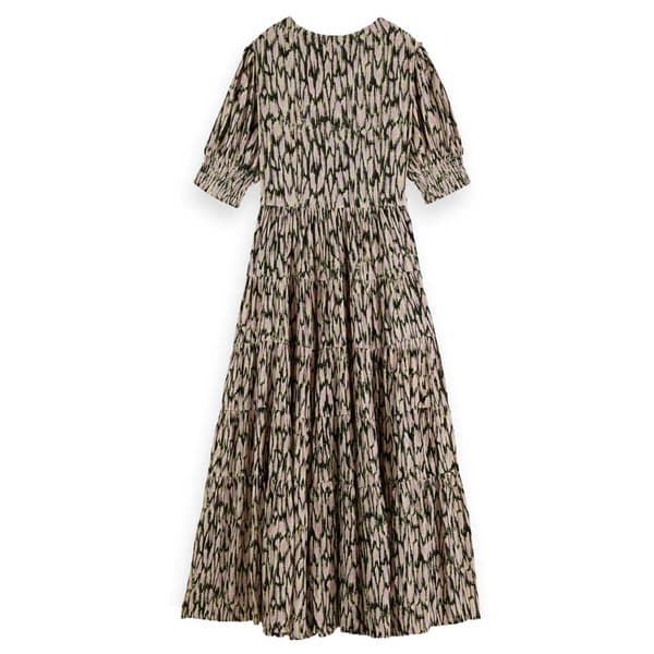 Scotch & Soda Lyhythihainen Pitkä Mekko Tiered Vihreä M Nainen