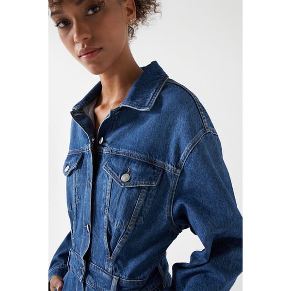 Salsa Jeans Kort Kjole 21007206 Blå L Kvinde