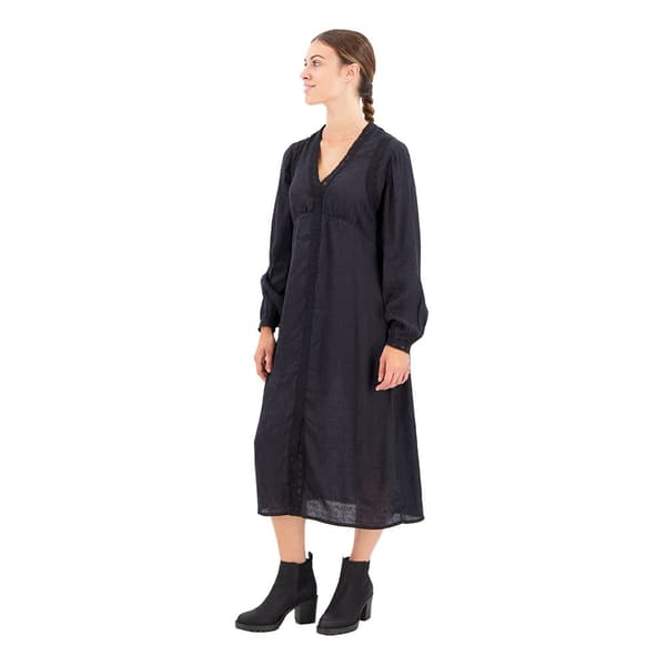 Superdry Långärmad Midiklänning Lace Trim Svart 2XS Kvinna