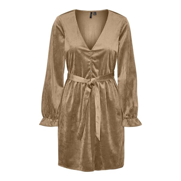 Vero Moda Långärmad Klänning Linda Beige L Kvinna