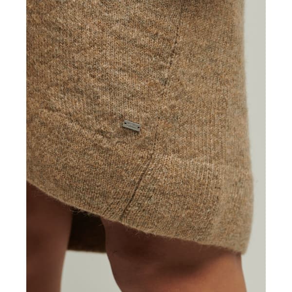 Superdry Klänning Studios Slouch V Knit Brun 2XS Kvinna