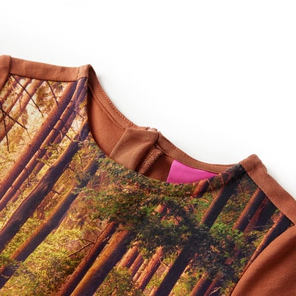vidaXL Lasten pitkähihainen mekko konjakki 92
