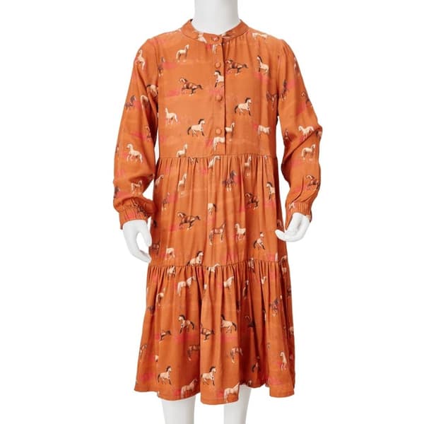 vidaXL Lasten mekko konjakki 128