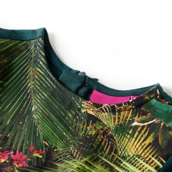 vidaXL Lasten pitkähihainen mekko tummanvihreä 104
