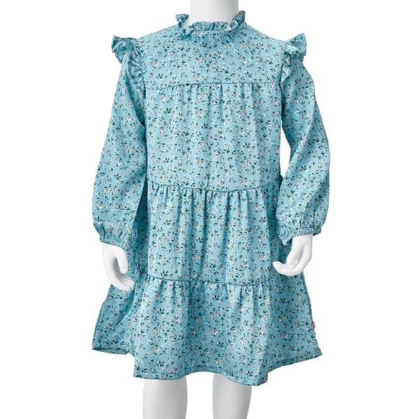 vidaXL Lasten pitkähihainen mekko sininen 92