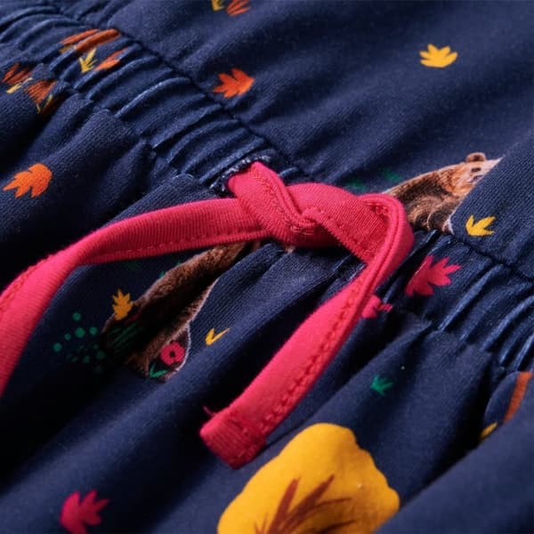 vidaXL Lasten pitkähihainen mekko kiristysnyörillä laivastonsininen 92