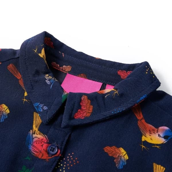 vidaXL Lasten pitkähihainen mekko laivastonsininen 104