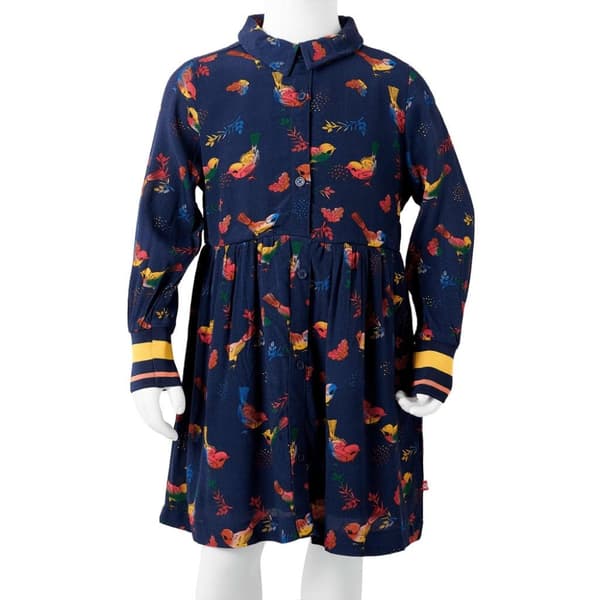 vidaXL Lasten pitkähihainen mekko laivastonsininen 92