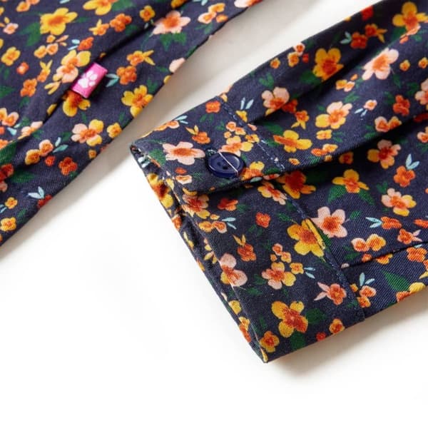vidaXL Lasten pitkähihainen mekko laivastonsininen 140