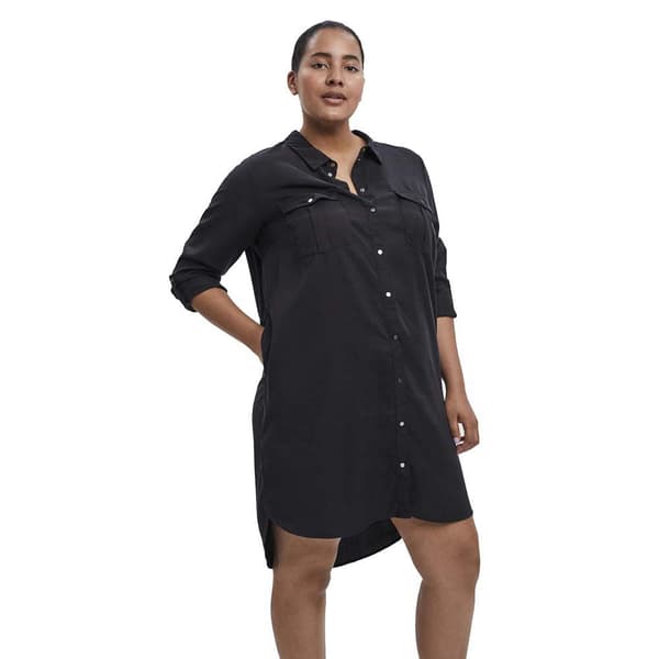 Vero Moda Curve Langærmet Kjole Sila Mix Sort 46 Kvinde