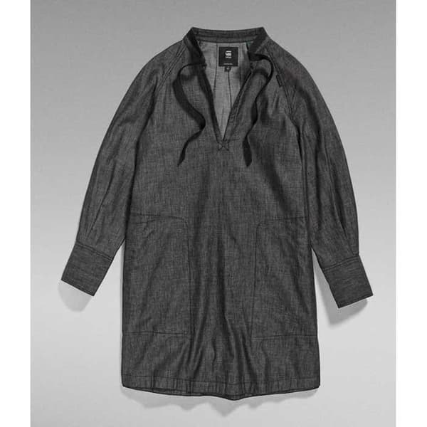 G-star Långärmad Kort Klänning Tunic Grå M Kvinna