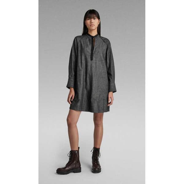 G-star Långärmad Kort Klänning Tunic Grå M Kvinna