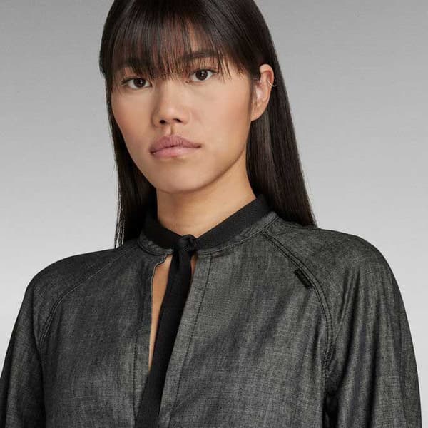G-star Långärmad Kort Klänning Tunic Grå M Kvinna