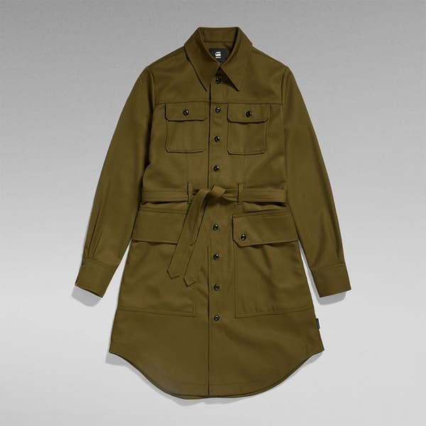 G-star Pitkähihainen Lyhyt Mekko Military Vihreä M Nainen