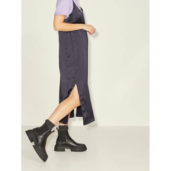 Jack & Jones Ärmlös Lång Klänning Cleo Satin Svart S Kvinna