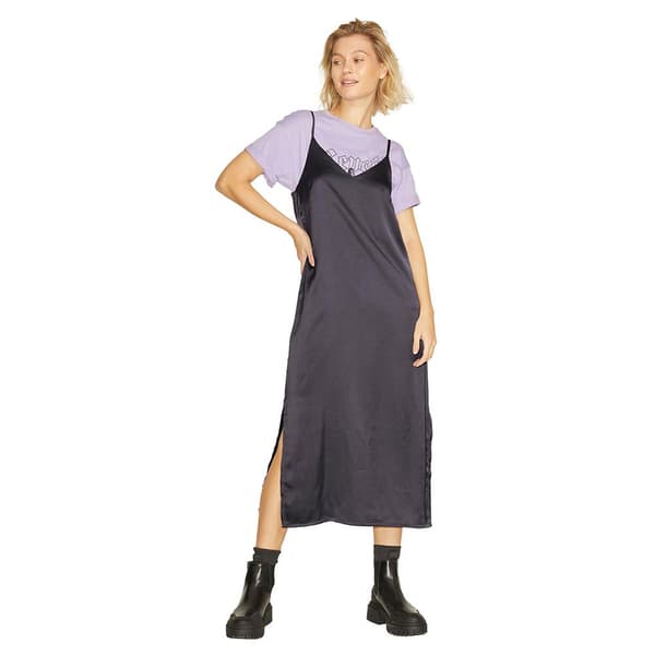 Jack & Jones Ärmlös Lång Klänning Cleo Satin Svart S Kvinna