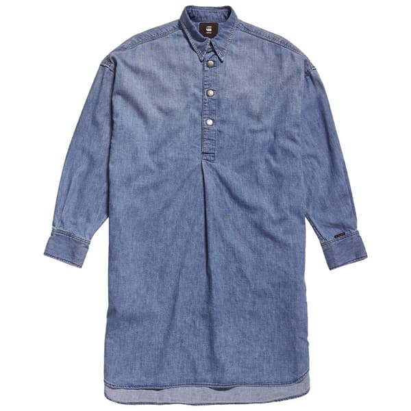 G-star Långärmad Klänning Denim Shirt Blå S Kvinna