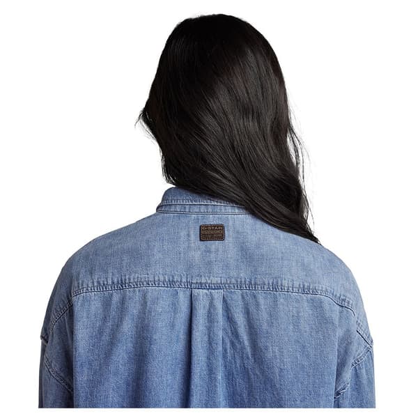 G-star Långärmad Klänning Denim Shirt Blå S Kvinna