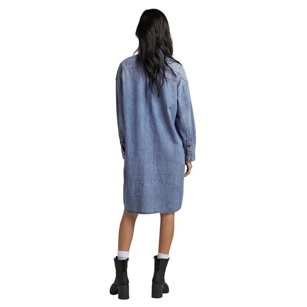 G-star Långärmad Klänning Denim Shirt Blå S Kvinna