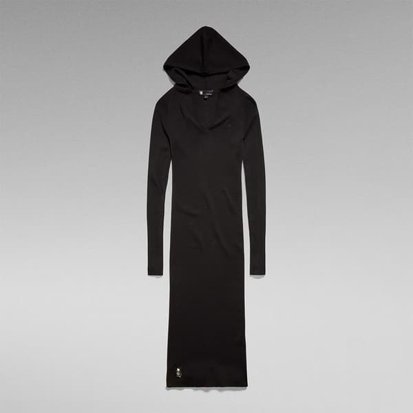 G-star Langærmet Lang Kjole D23929-b692 Sort XS Kvinde