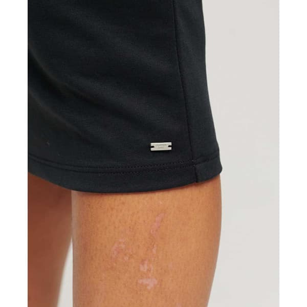 Superdry Ærmeløs Midikjole Square Neck Jersey Sort S Kvinde