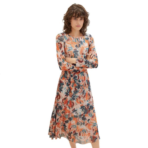 Tom Tailor Kjole 1037927 Printed Mesh Flerfarvet 40 Kvinde