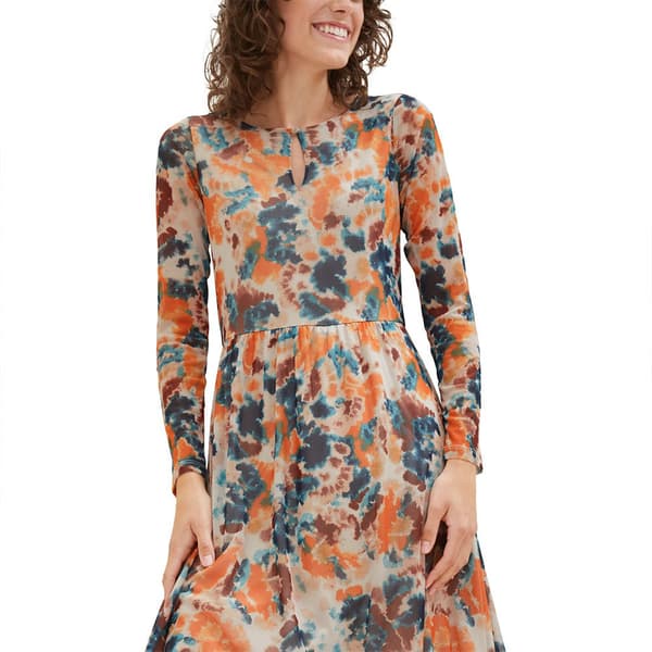 Tom Tailor Kjole 1037927 Printed Mesh Flerfarvet 40 Kvinde