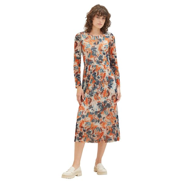 Tom Tailor Kjole 1037927 Printed Mesh Flerfarvet 40 Kvinde