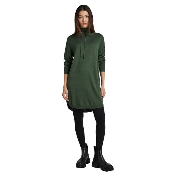 G-star Kjole Stand Up Collar Knit Grøn S Kvinde