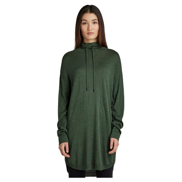 G-star Kjole Stand Up Collar Knit Grøn S Kvinde