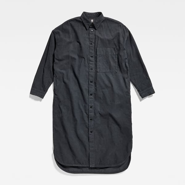 G-star Langærmet Kjole Long Shirt Sort M Kvinde